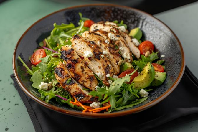 AI midjourney created chicken salad