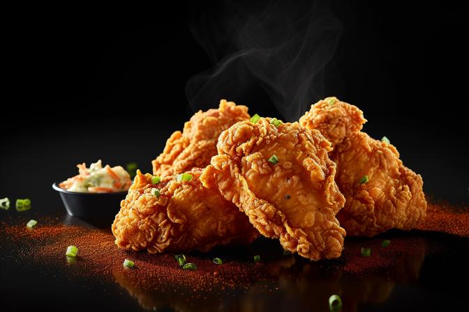 AI midjourney created fried chicken