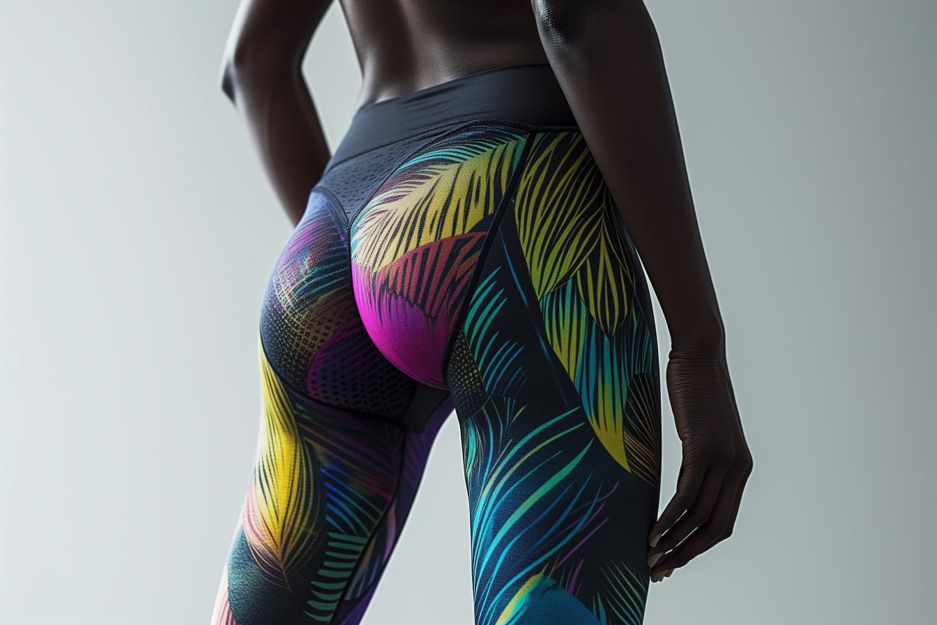 midjourney image example fashion woman's sports leggings model